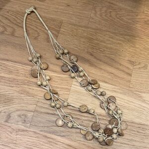 Natural Wooden Bead Necklace